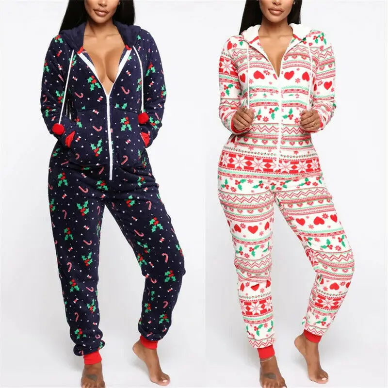 New Casual Family Women Holiday Hooded Zipper Up Romper Jumpsuits Christmas Pyjamas Ladies Xmas Nightwear Pajamas PJs Rompers
New Casual Family Women Holiday Hooded Zipper Up Romper Jumpsuits Christmas Pyjamas Ladies Xmas Nightwear Pajamas PJs Rompers