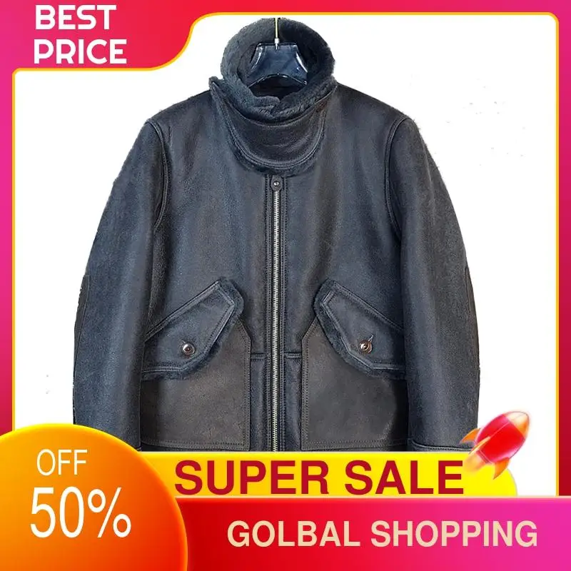 2021 Vintage Grey Casual Style Genuine Shearling Coat Large Size 4XL Real Natural Sheepskin Russian Winter Warm Leather Jacket
2021 Vintage Grey Casual Style Genuine Shearling Coat Large Size 4XL Real Natural Sheepskin Russian Winter Warm Leather Jacket