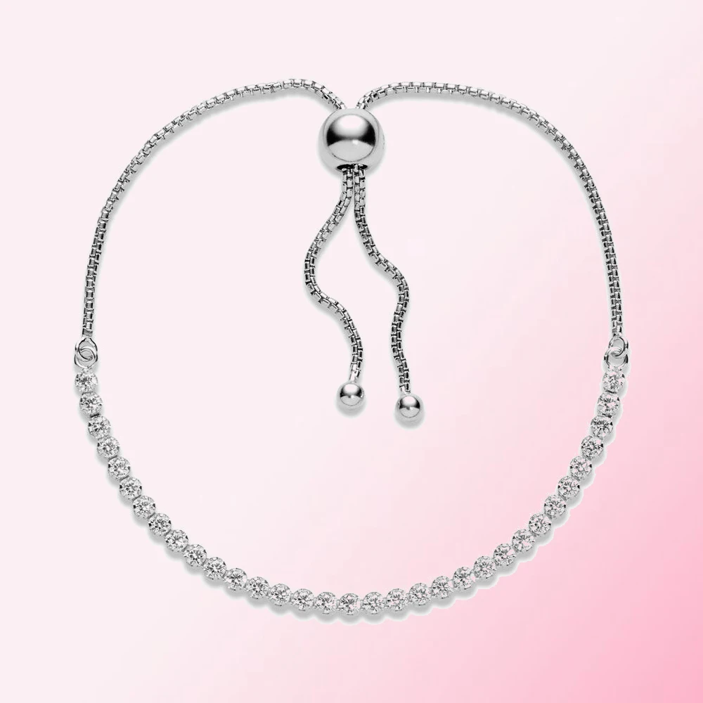 2019 100% 925 Sterling Silver Classic Pink Flash Slider Tennis Bracelet Ladies Charm Fashion DIY Jewelry Free Shipping
2019 100% 925 Sterling Silver Classic Pink Flash Slider Tennis Bracelet Ladies Charm Fashion DIY Jewelry Free Shipping
