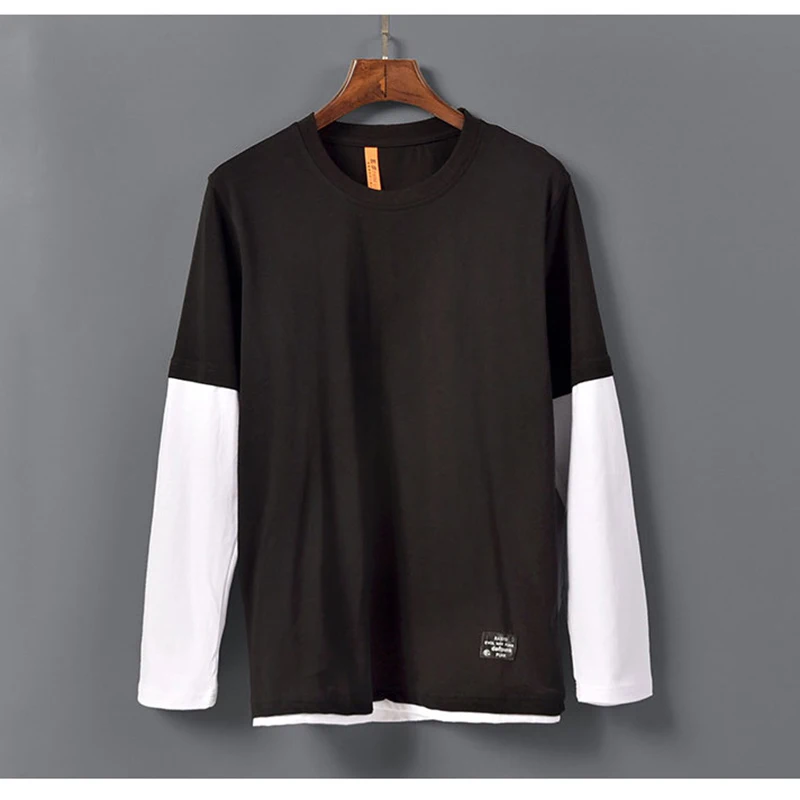 Spring and summer new cotton sweat absorbing Leisure Sports Top Men's and women's large Korean fake two piece splicing long slee
Spring and summer new cotton sweat absorbing Leisure Sports Top Men's and women's large Korean fake two piece splicing long slee