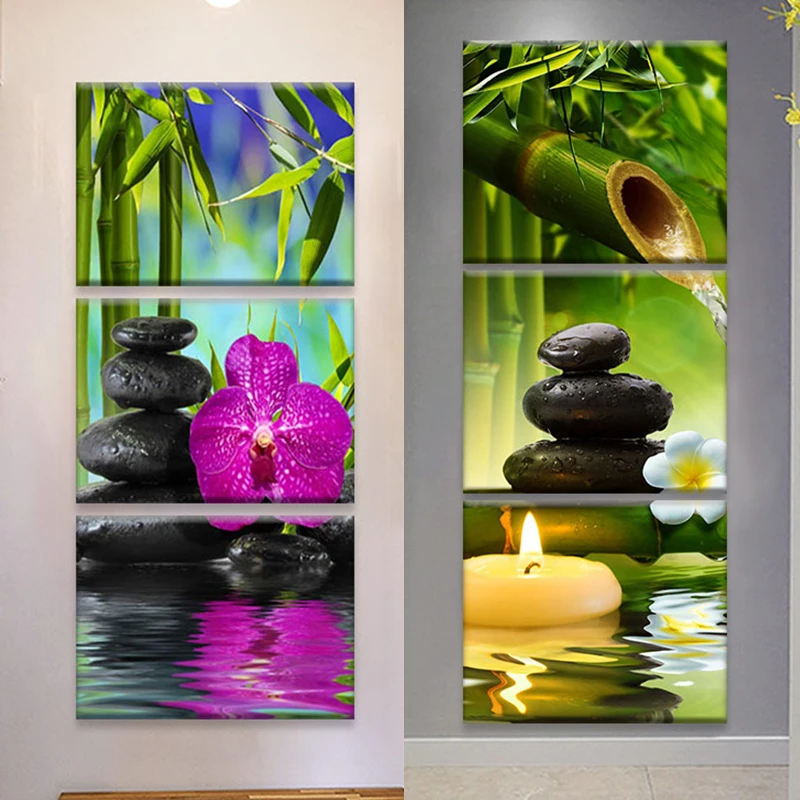 3 Panels Zen Landscape Bamboos Flowers Stones Wall Art Poster Canvas Painting Print Picture for Home Decor
3 Panels Zen Landscape Bamboos Flowers Stones Wall Art Poster Canvas Painting Print Picture for Home Decor