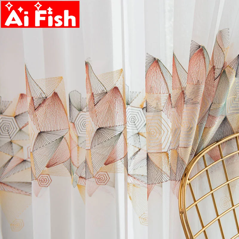 Nordic Window Screen Voile Curtain White Mesh Tulle with Geometric Embroidery Rope Pattern Living Room Tulle Curtains MY448D
Nordic Window Screen Voile Curtain White Mesh Tulle with Geometric Embroidery Rope Pattern Living Room Tulle Curtains MY448D