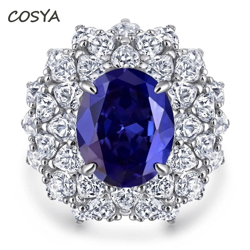 COSTA 100% 925 Sterling Silver 10MM Sapphire High Carbon Diamond Retro Ring For Women Luxury Wedding Cocktail Party Fine Jewelry
COSTA 100% 925 Sterling Silver 10MM Sapphire High Carbon Diamond Retro Ring For Women Luxury Wedding Cocktail Party Fine Jewelry