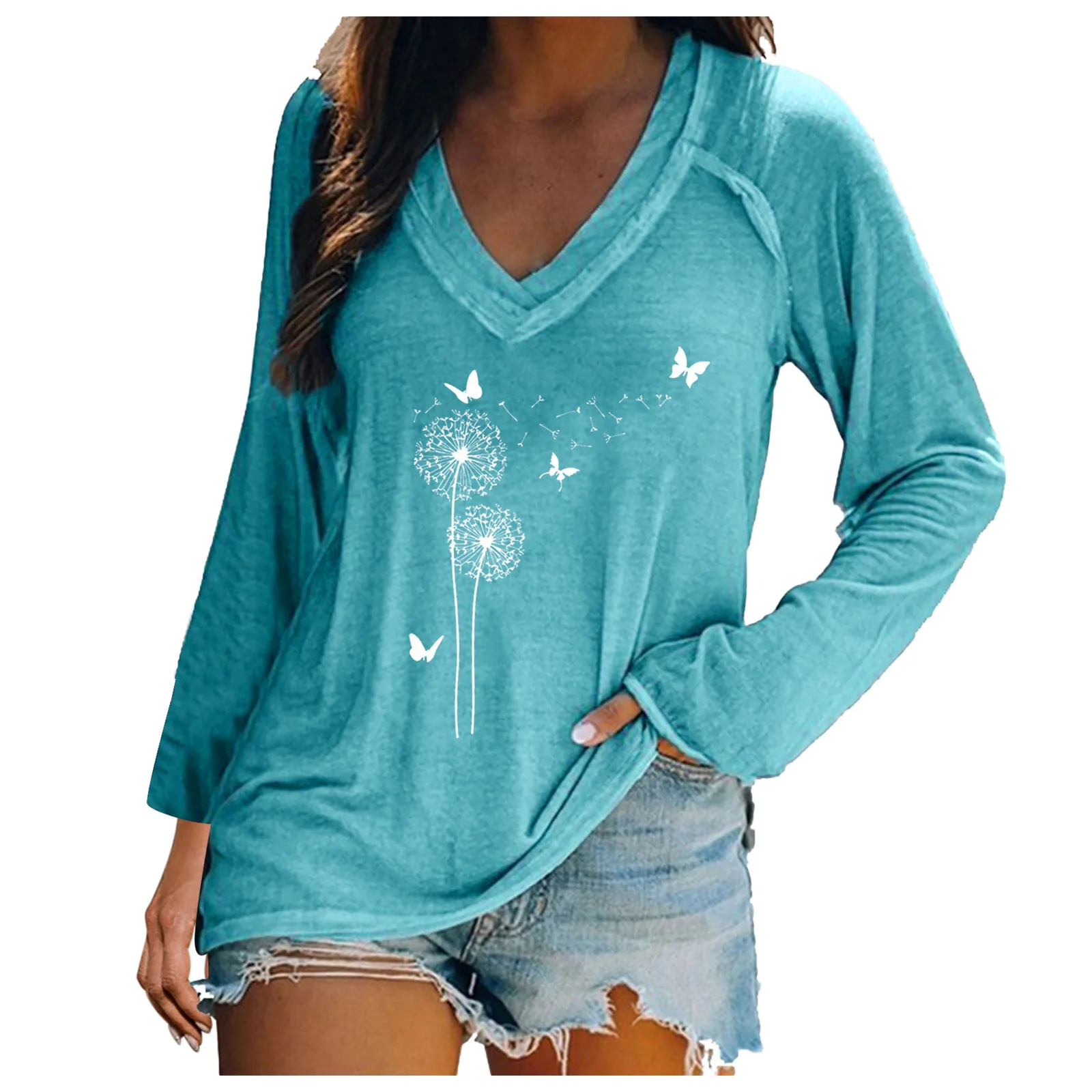 58# Casual T-shirts Fashion Women Retro Print V-neck T-shirt Autumn Winter Long Sleeve Tee Tops Футболка С Длинным Рукавом
58# Casual T-shirts Fashion Women Retro Print V-neck T-shirt Autumn Winter Long Sleeve Tee Tops Футболка С Длинным Рукавом