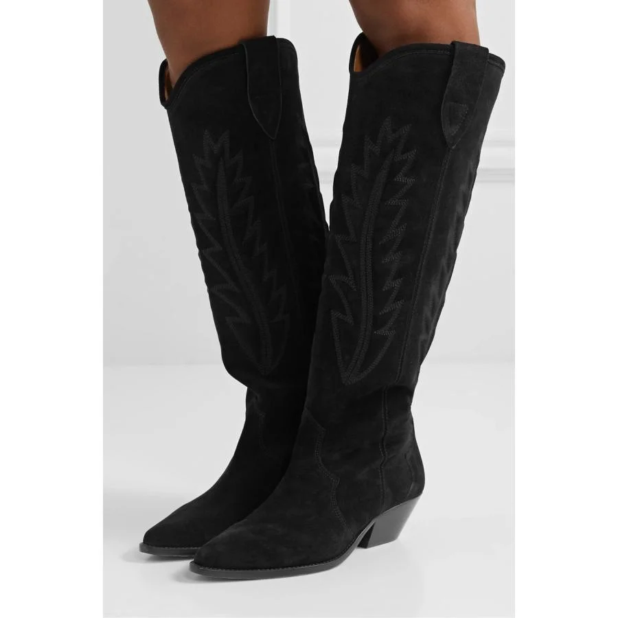 Suede Black Embroidery Knee-length Trendy Shoes Women Motorcycle Martin Boots Winter Boot Botas Feminina Shoe
Suede Black Embroidery Knee-length Trendy Shoes Women Motorcycle Martin Boots Winter Boot Botas Feminina Shoe