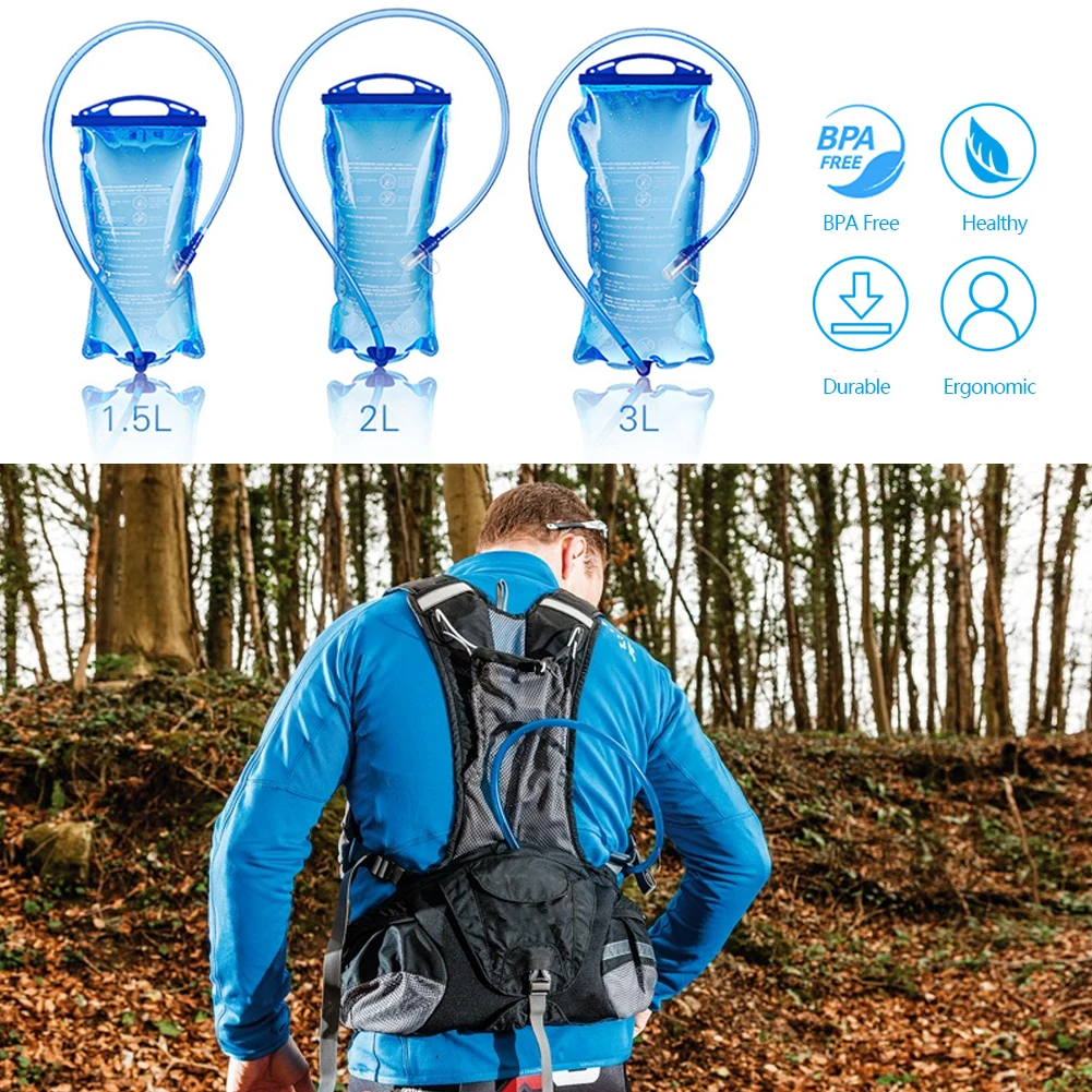 Camping Water Reservoir Bags Bladder Hydration Pack Storage Bag BPA Free 1.5L 2L 3L Running Vest Backpack Hiking | Спорт и