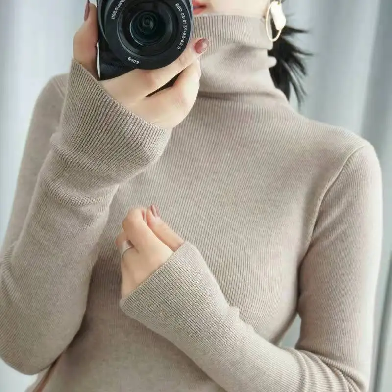 Autumn Winter Women's Sweater Pull Femme Korean Fashion Knitted Long Sleeve Top Pile Collar Jersey Mujer Ladies Sweater Jumper
Autumn Winter Women's Sweater Pull Femme Korean Fashion Knitted Long Sleeve Top Pile Collar Jersey Mujer Ladies Sweater Jumper