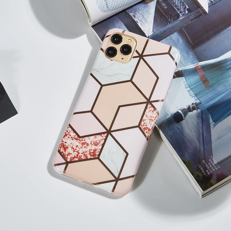 Мягкий силиконовый чехол с геометрическим рисунком для Samsung S8 S9 S10 Plus Lite Note10 Pro A20E