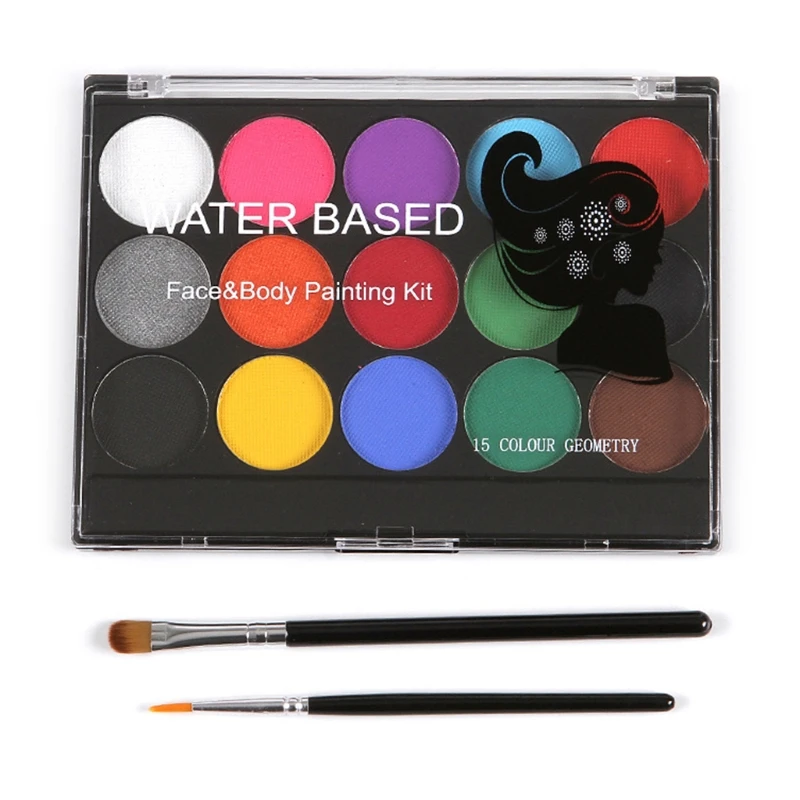 15 цветов, краска для лица, макияж для тела, нетоксичное безопасное масло для акварели с кисточкой C90C 
15 цветов, краска для лица, макияж для тела, нетоксичное безопасное масло для акварели с кисточкой C90C