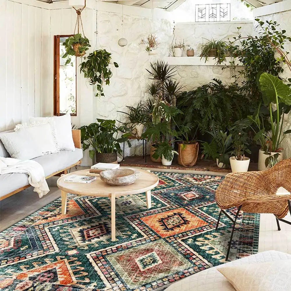 Persian Style Bedroom Bedside Area Rugs Ethnic Green Geometric Stitching Soft Velvet Carpet Livingroom Corridor Kitchen Door Mat
Persian Style Bedroom Bedside Area Rugs Ethnic Green Geometric Stitching Soft Velvet Carpet Livingroom Corridor Kitchen Door Mat
