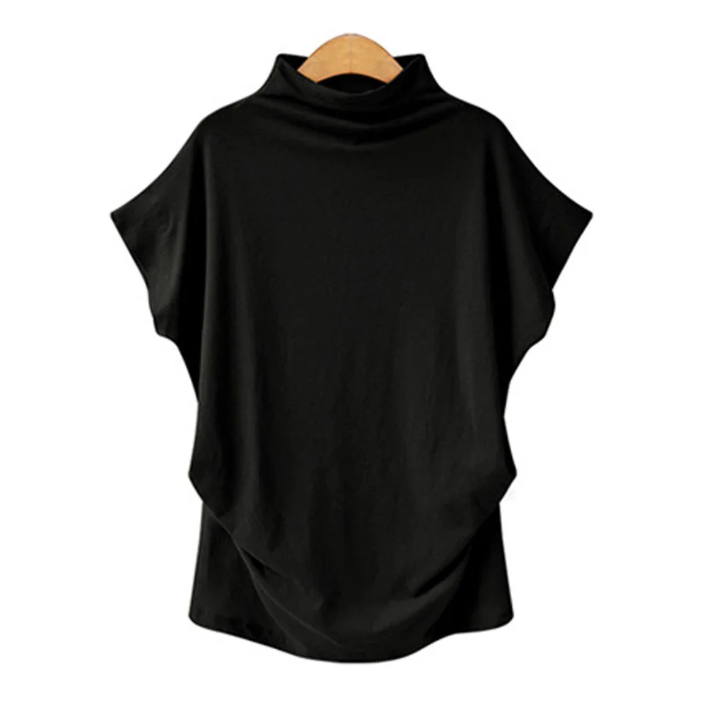 WEPBEL T-shirt Women's Casual Solid Color Loose-Fit T-shirt Top Summer Fashion High Collar Short Batwing Sleeve T-shirt
WEPBEL T-shirt Women's Casual Solid Color Loose-Fit T-shirt Top Summer Fashion High Collar Short Batwing Sleeve T-shirt