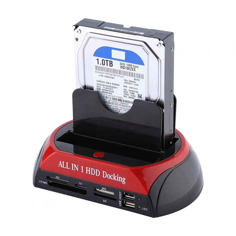 Hard Drive Docking Station USB 2.0 to 2.5 3.5 Inch SATA IDE Dual Slots External SATA IDE Enclosure with Card Reader
Hard Drive Docking Station USB 2.0 to 2.5 3.5 Inch SATA IDE Dual Slots External SATA IDE Enclosure with Card Reader