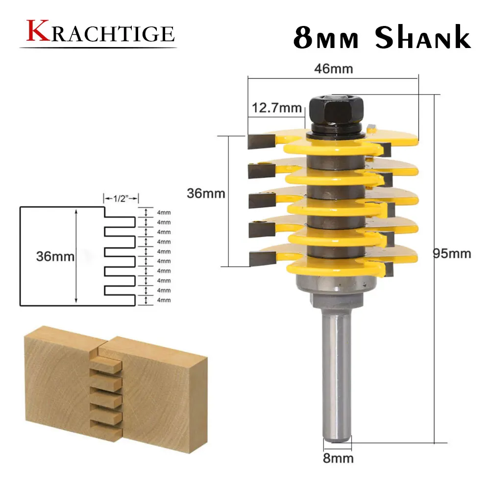 Krachtige Adjustable Box & Finger Joint Router Bit Woodwork Cutter Tools 1/2(8MM) Shank
Krachtige Adjustable Box & Finger Joint Router Bit Woodwork Cutter Tools 1/2(8MM) Shank