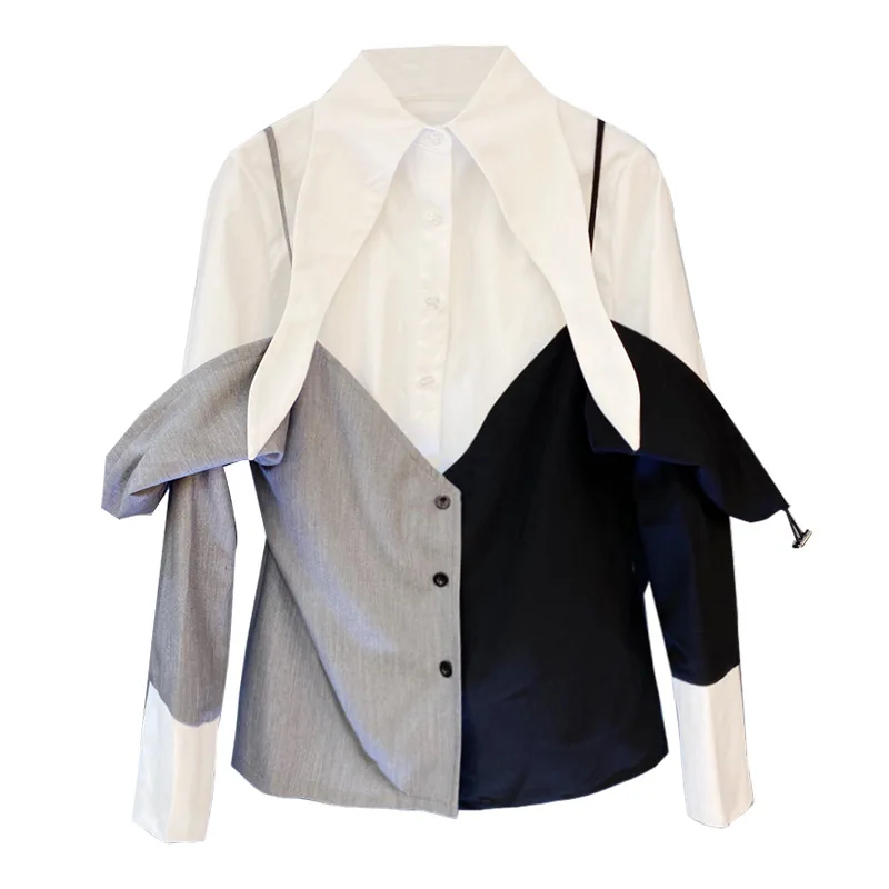 Splicing Shirt Women's New Fashion Winter 2020 Leisure Single Breasted Patchwork Hit Color Personality Cardigan Woman Aa56
Splicing Shirt Women's New Fashion Winter 2020 Leisure Single Breasted Patchwork Hit Color Personality Cardigan Woman Aa56