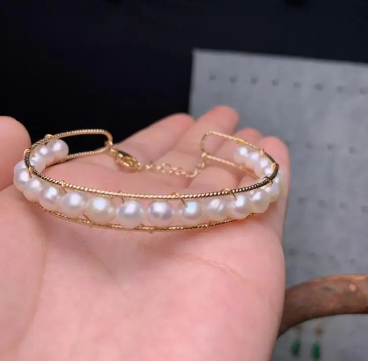 14k Gold Wrapped Handmade Bangle Freshwater Pearl Hand Row Bangle Get A Nose Strip Free
14k Gold Wrapped Handmade Bangle Freshwater Pearl Hand Row Bangle Get A Nose Strip Free