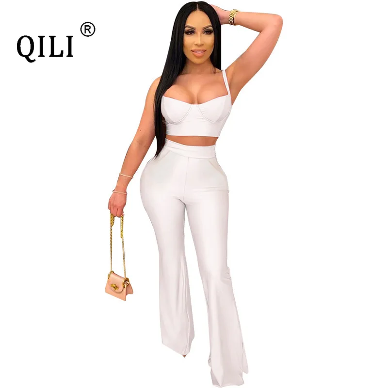 QILI White Wide Leg Jumpsuits Women Rompers Sleeveless Sexy Top + Pants Sexy Casual Jumpsuits
QILI White Wide Leg Jumpsuits Women Rompers Sleeveless Sexy Top + Pants Sexy Casual Jumpsuits