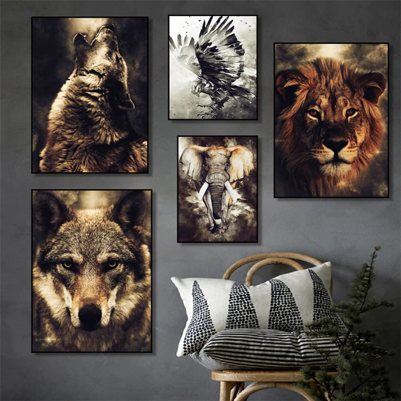 Watercolor Wolf Lion Eagle Elephant Wall Art Canvas Painting Nordic Posters And Prints Wall Pictures For Living Room Home Decor
Watercolor Wolf Lion Eagle Elephant Wall Art Canvas Painting Nordic Posters And Prints Wall Pictures For Living Room Home Decor