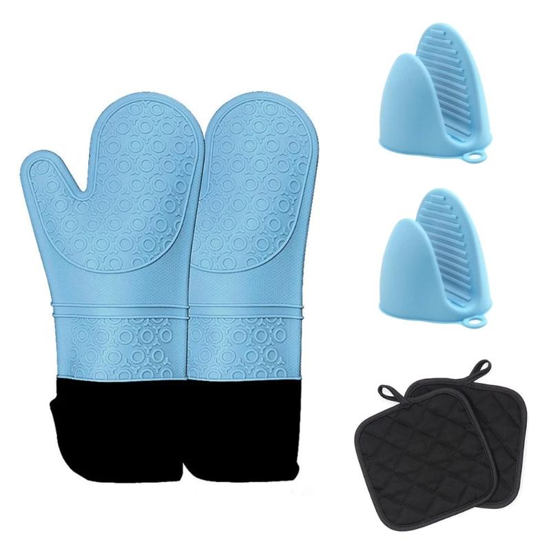 Silicone Oven Gloves Heat Resistant With Non-slip Safe Oven Mitts 1 Pair and 2 Silicone Pot Holders Kitchen Cooking Accessories
Silicone Oven Gloves Heat Resistant With Non-slip Safe Oven Mitts 1 Pair and 2 Silicone Pot Holders Kitchen Cooking Accessories
