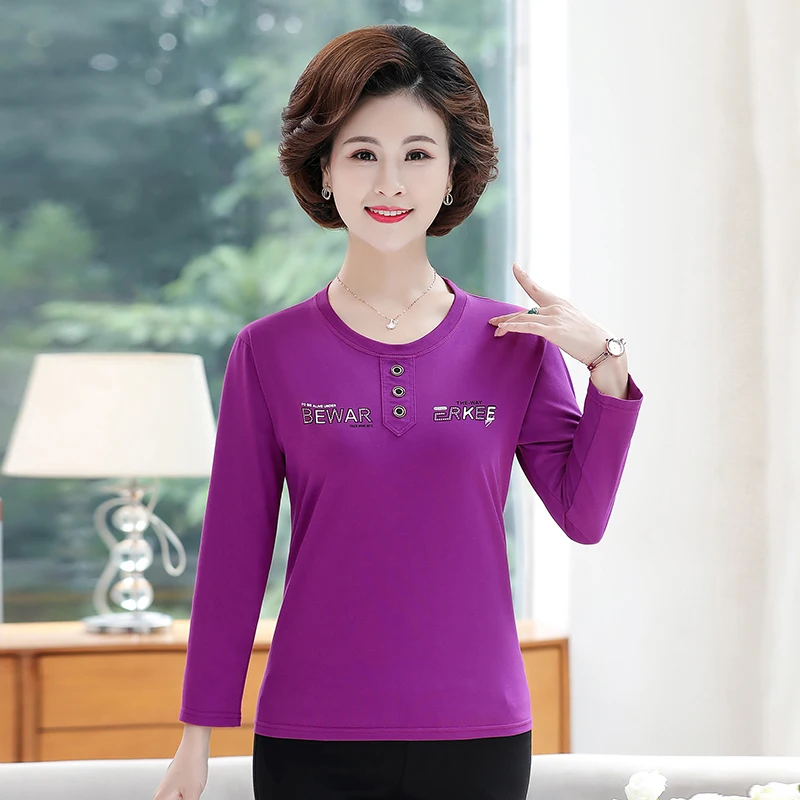 Bright Blue Red Gray Purple Cotton Blouse Middle Aged Women Spring Autumn Casual Comfort Cozy Daily Tops Mother Soft Clothings
Bright Blue Red Gray Purple Cotton Blouse Middle Aged Women Spring Autumn Casual Comfort Cozy Daily Tops Mother Soft Clothings