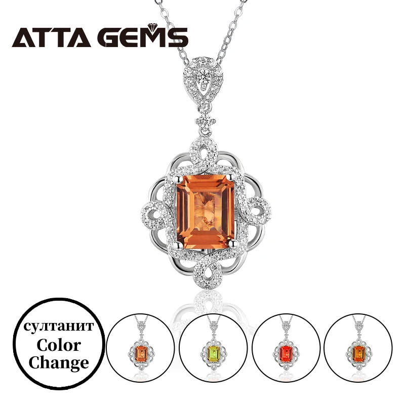 Zultanite Color Change Stone Real Silver Pendant Created Diaspore Women Classic Style Birthday Party Jewelry | Украшения и