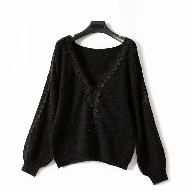 Lace Hollow out women sweater v-neck long sleeve Single-breasted temperament lady knit Cardigan sweater
Lace Hollow out women sweater v-neck long sleeve Single-breasted temperament lady knit Cardigan sweater