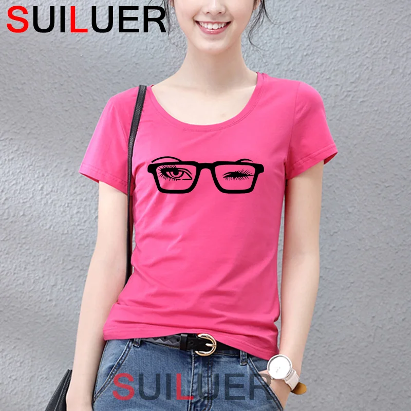 Wear Glasses Eyelash Print Women T Shirt Short Sleeve O Neck Cotton Women Tshirt Ladies Fashion Tee Shirt Tops Clothes Mujer
Wear Glasses Eyelash Print Women T Shirt Short Sleeve O Neck Cotton Women Tshirt Ladies Fashion Tee Shirt Tops Clothes Mujer