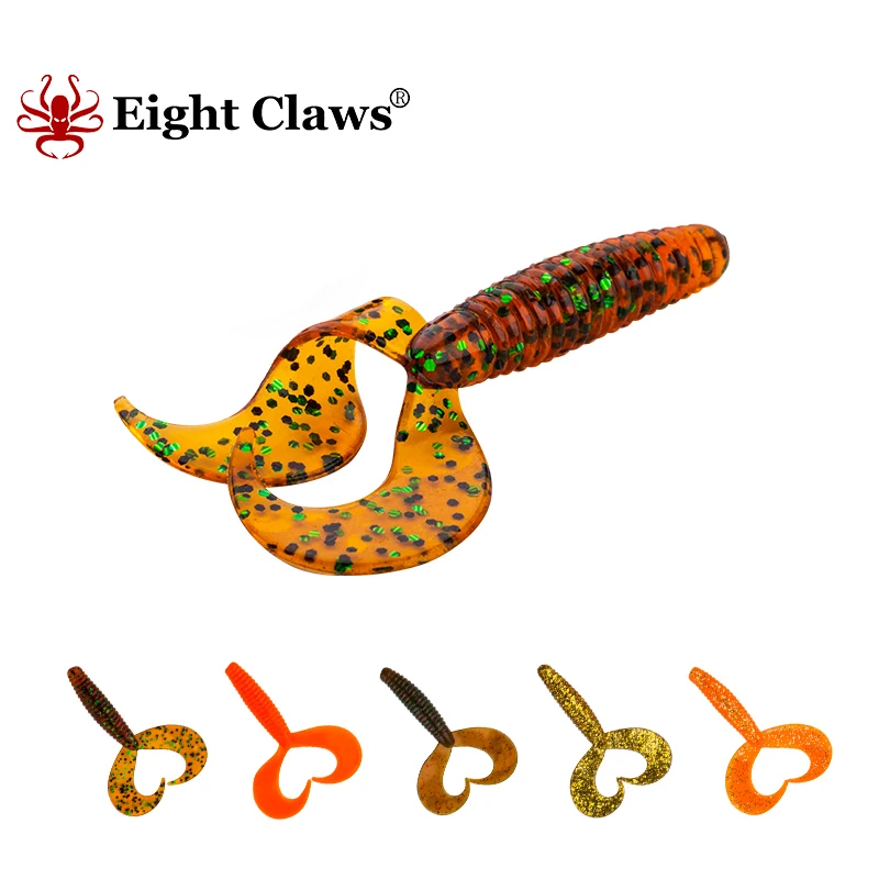EIGHT CLAWS Soft Fishing Lure Worm Bait 70mm 3.3g 6 PCS Artificial Silicone Curved Tail Plastic Wobbler Swimbait Pesca 
EIGHT CLAWS Soft Fishing Lure Worm Bait 70mm 3.3g 6 PCS Artificial Silicone Curved Tail Plastic Wobbler Swimbait Pesca