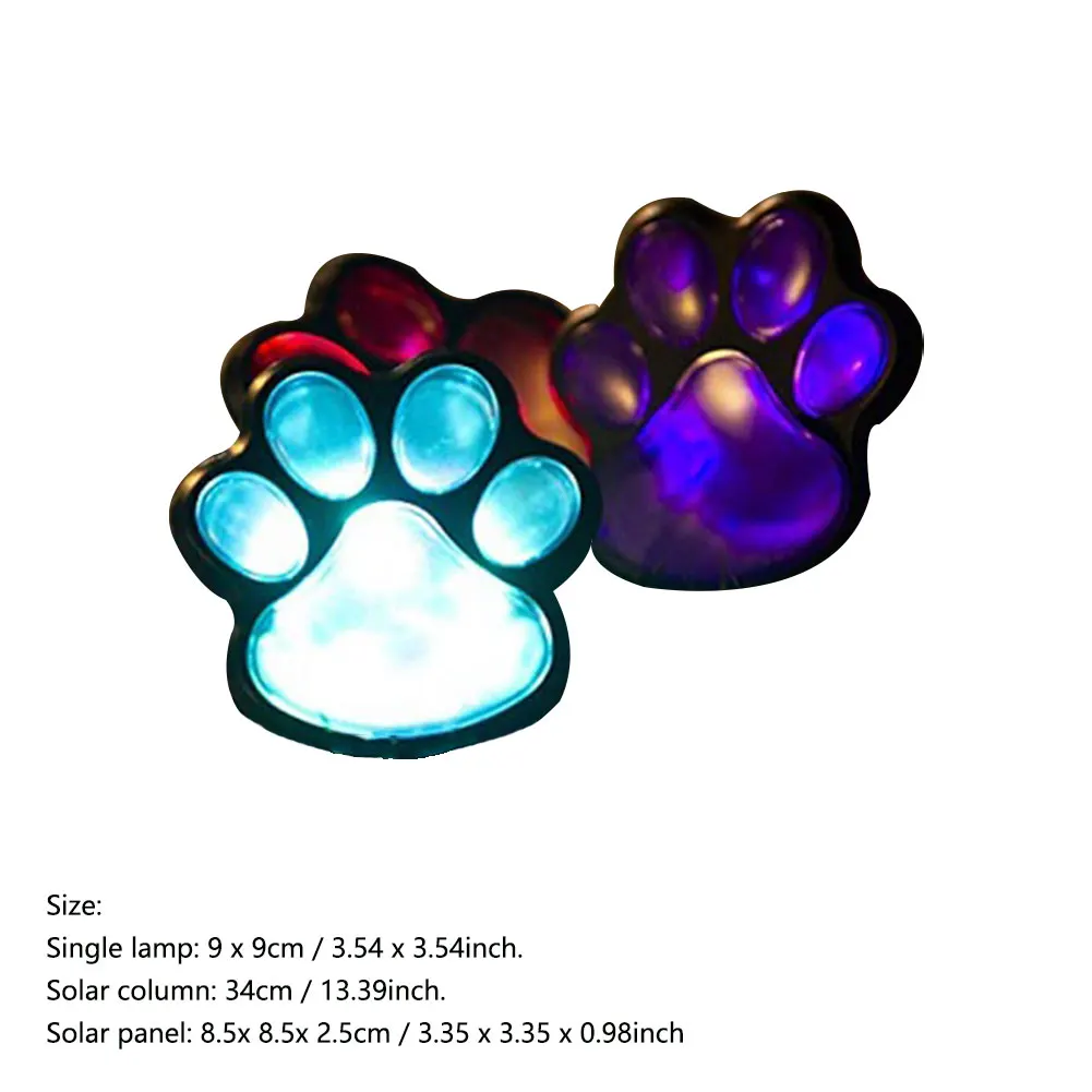 LED Solar Ground Light Waterproof Garden Pathway Animal Paw Print Solar Lamp For Home Yard Driveway Lawn Outdoor Decorative Lamp