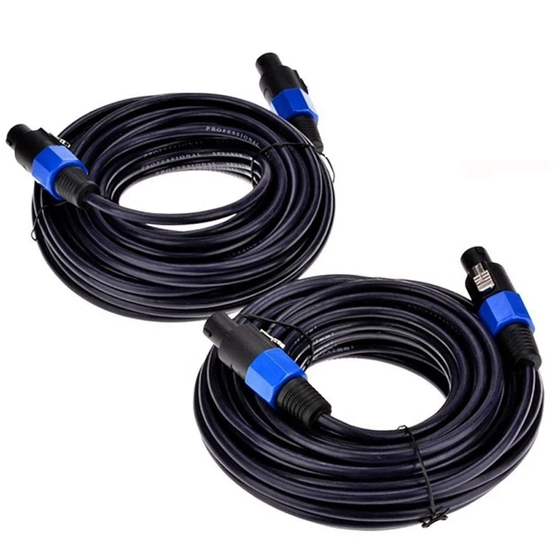 New 2 Pack 25 Ft Male Speakon to Speakon Cables, Professional 12 Gauge AWG Audio Cord DJ Speaker Cable Wire with Twist Lock
New 2 Pack 25 Ft Male Speakon to Speakon Cables, Professional 12 Gauge AWG Audio Cord DJ Speaker Cable Wire with Twist Lock