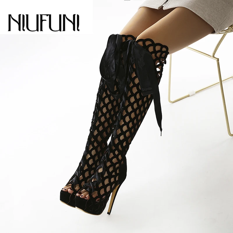 Women Knee-High NIUFUNI 2021 Hollow Stiletto Boots Women's Platform Shoes Peep Toe High Heels Cool Boots Sexy Nightclub Shoes
Women Knee-High NIUFUNI 2021 Hollow Stiletto Boots Women's Platform Shoes Peep Toe High Heels Cool Boots Sexy Nightclub Shoes