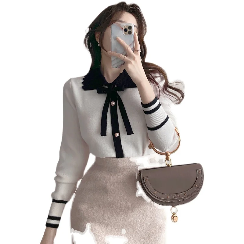 Korean-style Chic French Style Temperament Debutante Kafuu Cute Youth-Looking Pearl Buckle Contrasting Color Peter Pan Collar
Korean-style Chic French Style Temperament Debutante Kafuu Cute Youth-Looking Pearl Buckle Contrasting Color Peter Pan Collar