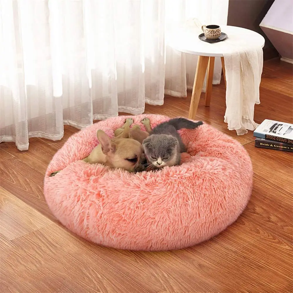 Мягкая Подогреваемая кровать для домашних животных мягкая длинная плюшевая