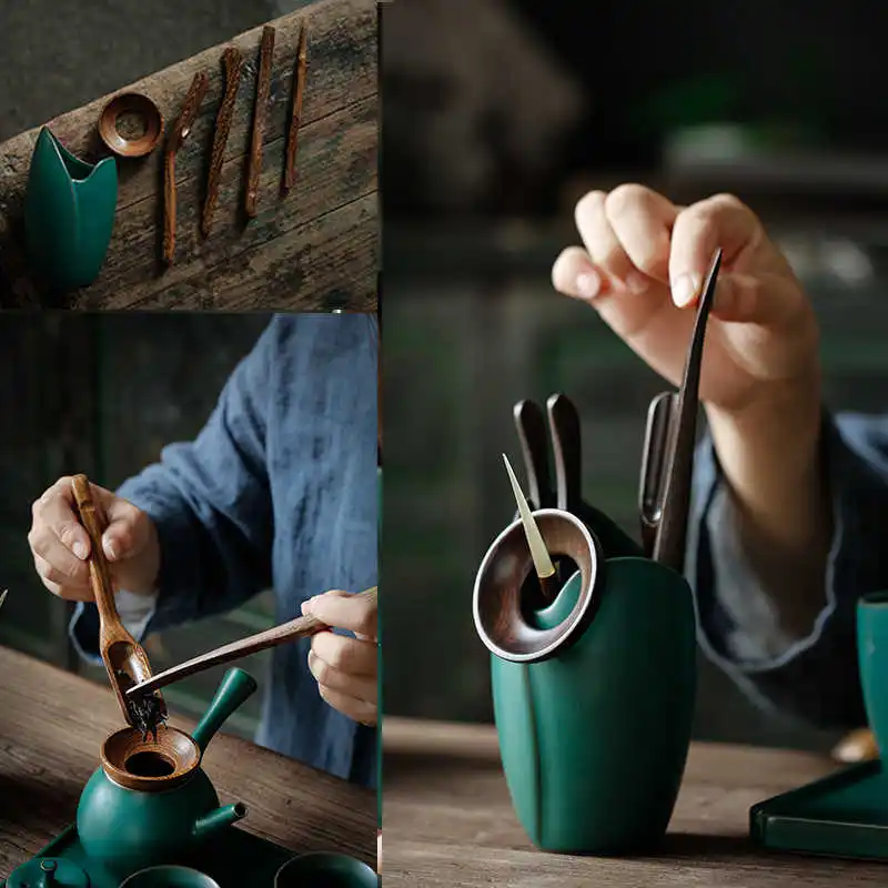 Japanese Style Retro Coarse Pottery Tea Accessories Bamboo Tea Spoon Kung Fu Tea Ceremony Ebony Tea needles
Japanese Style Retro Coarse Pottery Tea Accessories Bamboo Tea Spoon Kung Fu Tea Ceremony Ebony Tea needles