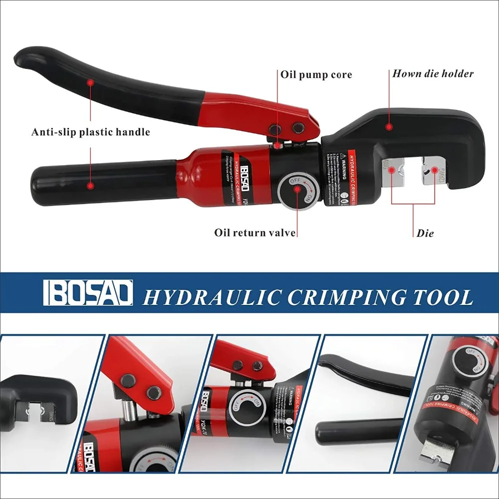 Hydraulic Crimping Tool Cable Lug Crimper Plier Hydraulic Compression Tool YQK-70 4-70mm2 Pressure 5-6T
Hydraulic Crimping Tool Cable Lug Crimper Plier Hydraulic Compression Tool YQK-70 4-70mm2 Pressure 5-6T