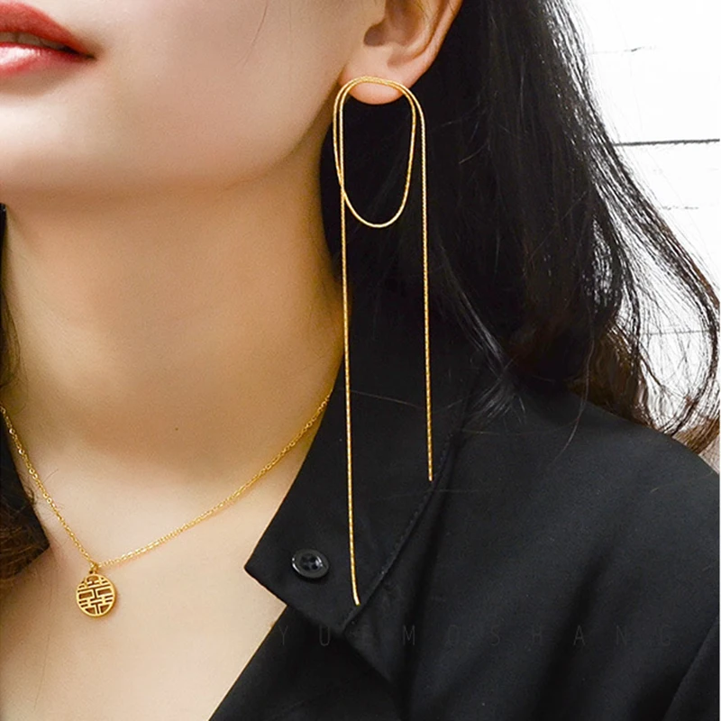 GHIDBK Dainty Long Thin Tassel Stud Earrings in Stainless Steel Unique Design Street Style Earring Studs Metal Irregular Earring
GHIDBK Dainty Long Thin Tassel Stud Earrings in Stainless Steel Unique Design Street Style Earring Studs Metal Irregular Earring