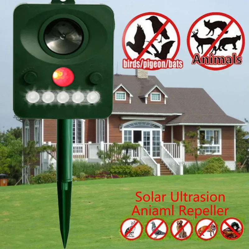 Solar Powered Motion Activated Animal Ultrasonic Cats Dogs Repeller Frighten Animals Sonar Repellents For Outdoor Gardening
Solar Powered Motion Activated Animal Ultrasonic Cats Dogs Repeller Frighten Animals Sonar Repellents For Outdoor Gardening