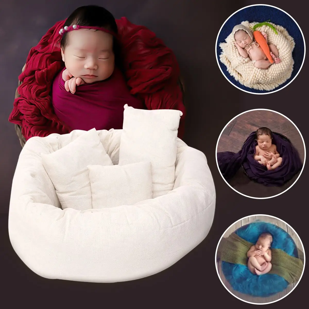 4PCS/Set Newborn Photography Basket Filler Wheat Donut Posing Props 0-6months Baby Pillows Inner Silk Floss Outer Canvas
4PCS/Set Newborn Photography Basket Filler Wheat Donut Posing Props 0-6months Baby Pillows Inner Silk Floss Outer Canvas