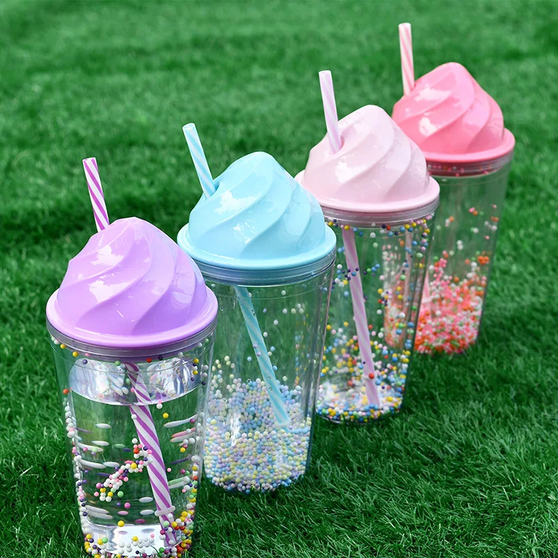 16o Creative Double Layer Plastic Straw Cup With Ice Cream Cover Outdoor Sports Portable New Summer Cold Drink Cup
16o Creative Double Layer Plastic Straw Cup With Ice Cream Cover Outdoor Sports Portable New Summer Cold Drink Cup