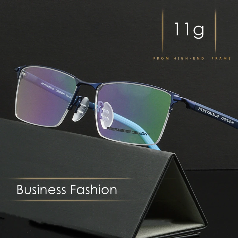 KatKani Men's Fashion Titanium Alloy Optical Glasses Frame Silicone Temple Anti-blue Light Discoloration Half-frame Glasses 9453
KatKani Men's Fashion Titanium Alloy Optical Glasses Frame Silicone Temple Anti-blue Light Discoloration Half-frame Glasses 9453