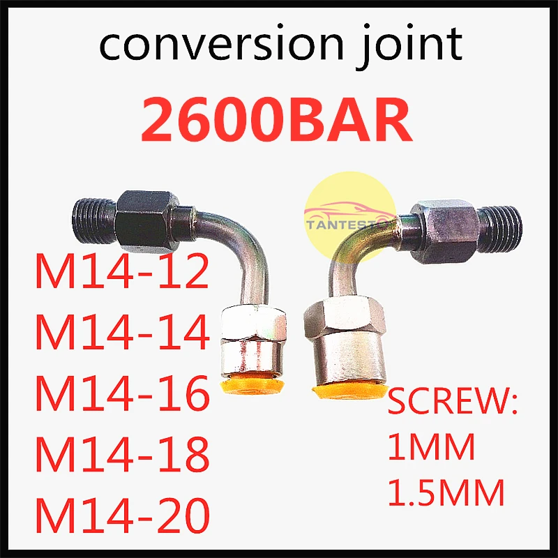 

2600bar Common Rail Test Bench Pipe Conversion Connector Part, Common Rail Injector Pump Connect Joint To The Common Rail Tube