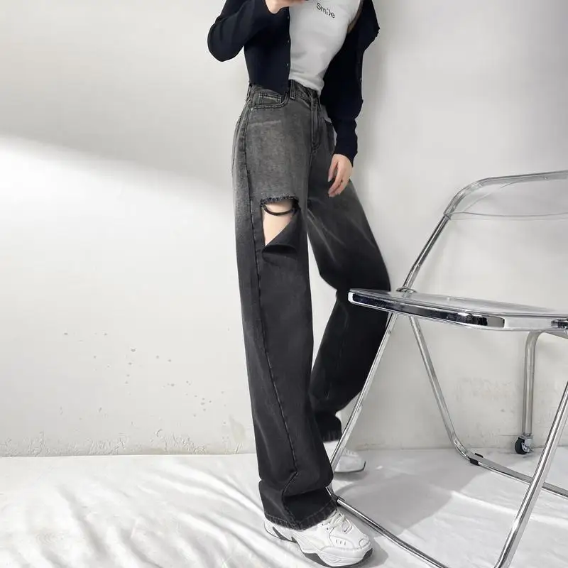 New style ripped jeans women summer high waist straight loose loose gradient wide leg mopping pants ins trendy thin pants women
New style ripped jeans women summer high waist straight loose loose gradient wide leg mopping pants ins trendy thin pants women