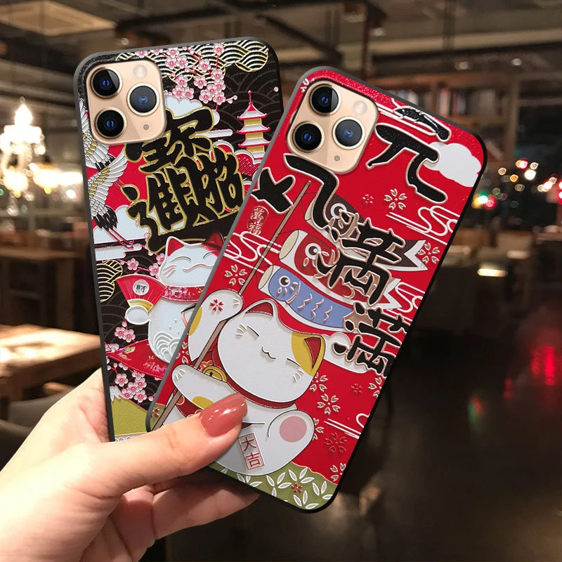 Милый мультяшный 3D чехол для телефона с тиснением iPhone X XS XR 11 Pro Max мягкая задняя