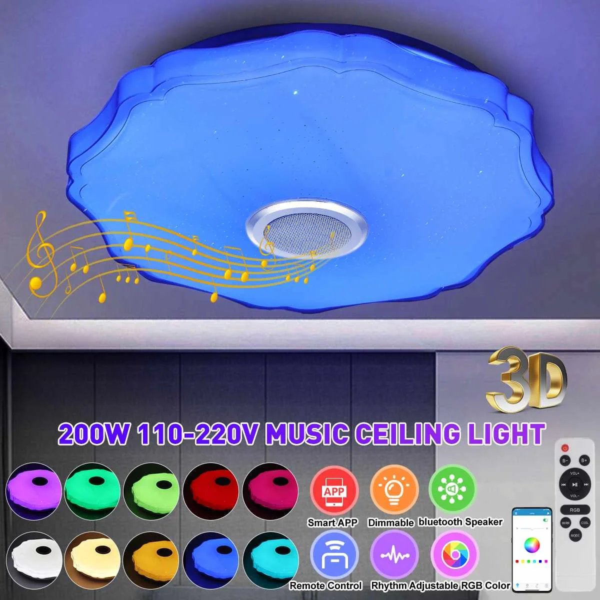200W 100-240V RGB светодиодный потолочный светильник s Домашний Светильник ing APP bluetooth Музыка светильник Спальня лампа Смарт потолочный светильник +...
200W 100-240V RGB светодиодный потолочный светильник s Домашний Светильник ing APP bluetooth Музыка светильник Спальня лампа Смарт потолочный светильник +...