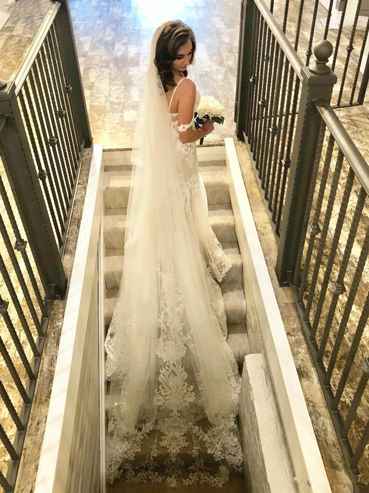 Lace Mermaid Wedding Dress robe de mariee Spaghetti Straps Off Shoulder Long Trail Trumpet Bridal Gowns Luxury Design 2020
Lace Mermaid Wedding Dress robe de mariee Spaghetti Straps Off Shoulder Long Trail Trumpet Bridal Gowns Luxury Design 2020