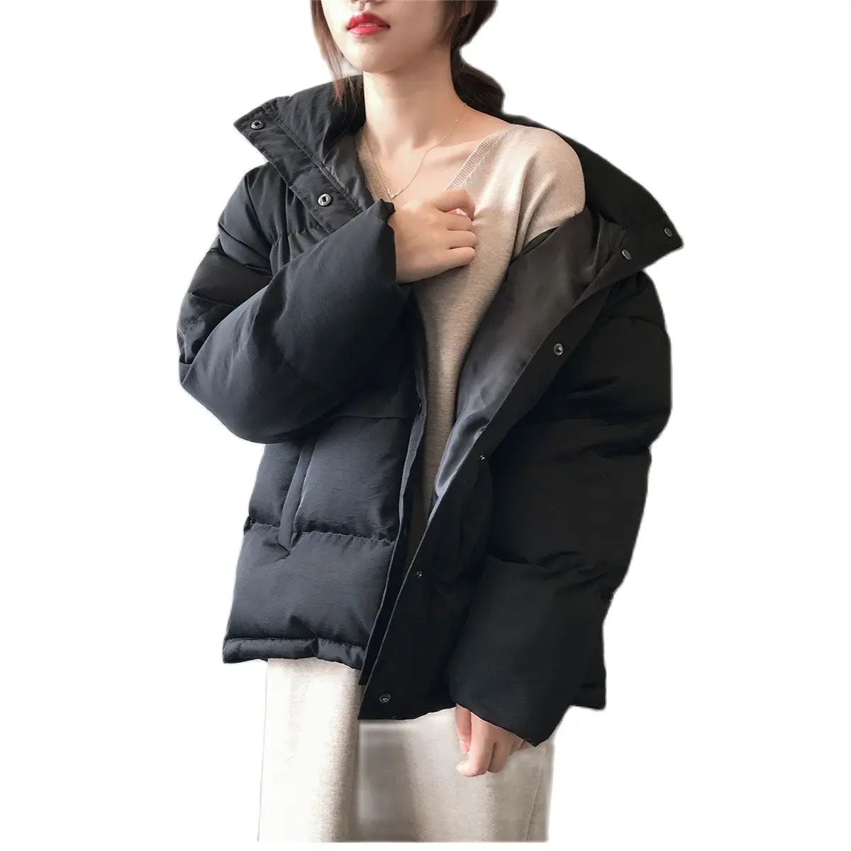 Fashion Solid Women's Winter Down Jacket Stand Collar Short Single breasted Coat Preppy Style Parka Ladies Chic Outwear Female
Fashion Solid Women's Winter Down Jacket Stand Collar Short Single breasted Coat Preppy Style Parka Ladies Chic Outwear Female