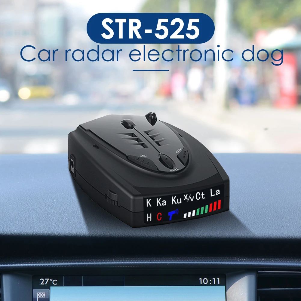 

Auto STR-525 Radar Detector English Russian Thai Voice Auto Vehicle Speed Alert Warning X K CT La Anti Radar Car Dete