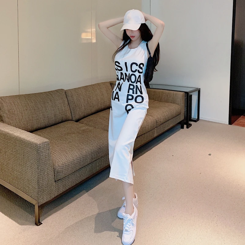 Summer Sleeveless O Neck Long Dress Women Solid Casual Elegant Robe Letter Print Maxi Dresses Vestidos
Summer Sleeveless O Neck Long Dress Women Solid Casual Elegant Robe Letter Print Maxi Dresses Vestidos