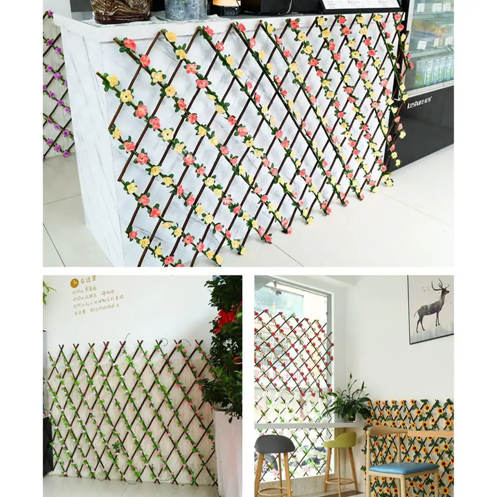 Wooden Hedge With Artificial Flowers Leaves Garden Decoration Screening Expanding Trellis Privacy Screen Retractable Fence U3
Wooden Hedge With Artificial Flowers Leaves Garden Decoration Screening Expanding Trellis Privacy Screen Retractable Fence U3