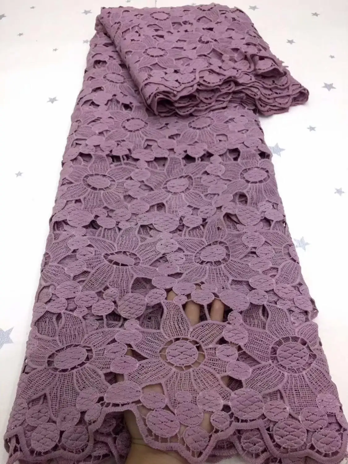 

Unique Dusty Pink Guipure Cord Lace American African Asoebi Fabric For Bridal Dress Sewing