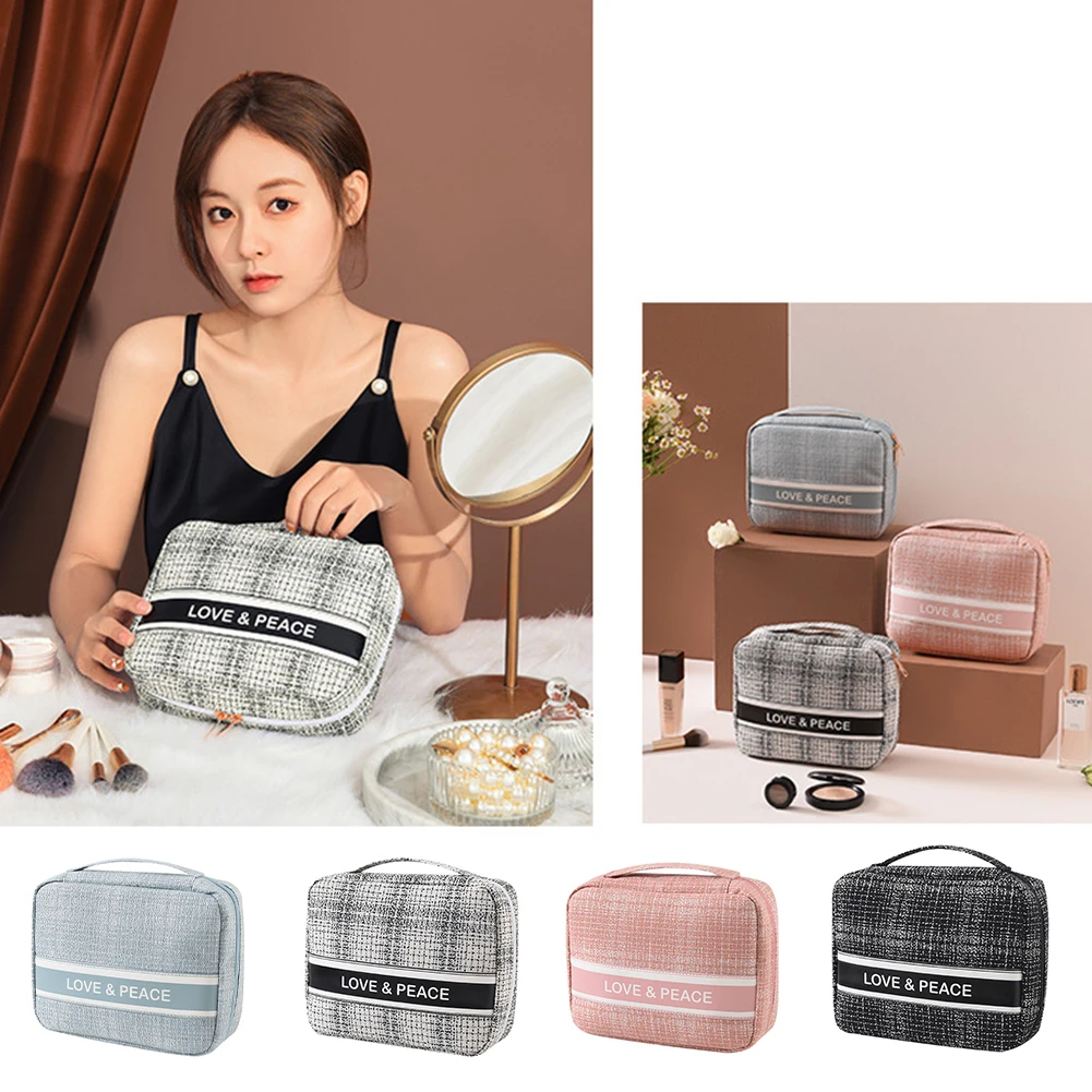 Portable Makeup Bag Travel Cosmetic Bag Polyester Zippered Makeup Brush Toiletry Bag Multi-function with Handle Home Storage
Portable Makeup Bag Travel Cosmetic Bag Polyester Zippered Makeup Brush Toiletry Bag Multi-function with Handle Home Storage